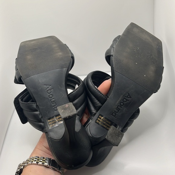 Abound Sandals Womens Size 6 Qarly Heeled Black Square Toe Slip On Heels - Picture 6 of 8